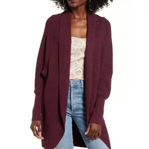 Leith Dolman Long sleeves burgundy Cardigan